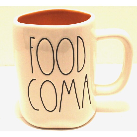 Rae Dunn Food Coma Large Coffee Mug With Orange Inside 16 Ounces - Picture 1 of 5